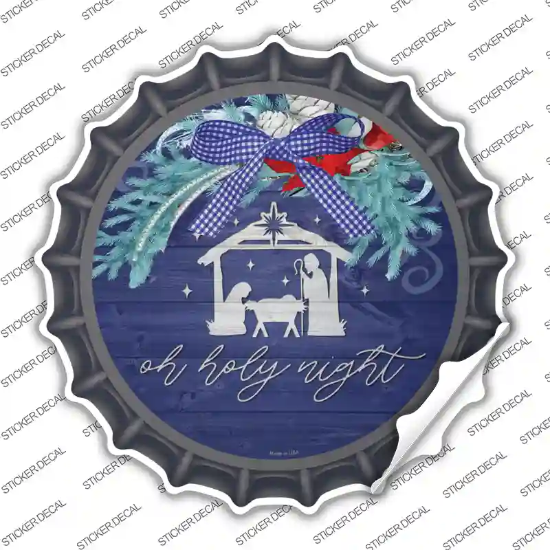 Oh Holy Night Manger Novelty Bottle Cap Sticker Decal