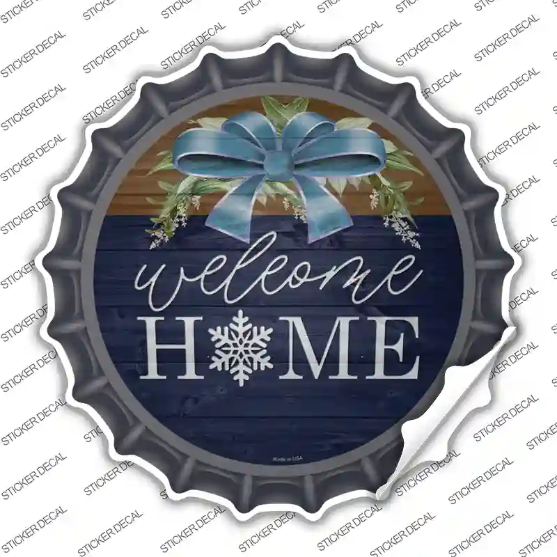 Welcome Home Snowflake Novelty Bottle Cap Sticker Decal