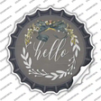 Hello Wreath Novelty Bottle Cap Sticker Decal