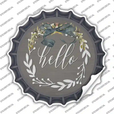 Hello Wreath Novelty Bottle Cap Sticker Decal