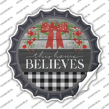 This Home Believes Plaid Novelty Bottle Cap Sticker Decal