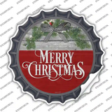 Merry Christmas Wreath Novelty Bottle Cap Sticker Decal