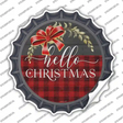 Hello Christmas Plaid Novelty Bottle Cap Sticker Decal