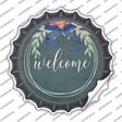 Welcome Wreath Novelty Bottle Cap Sticker Decal
