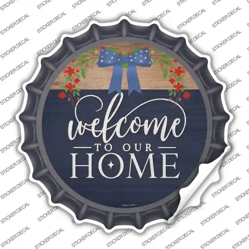 Our Home Bow Novelty Bottle Cap Sticker Decal