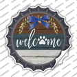 Welcome Paw Wreath Novelty Bottle Cap Sticker Decal