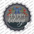 Happy Holidays Bow Novelty Bottle Cap Sticker Decal
