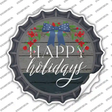 Happy Holidays Bow Novelty Bottle Cap Sticker Decal