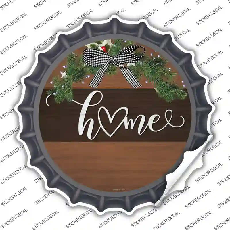 Home Bow Wreath Novelty Bottle Cap Sticker Decal