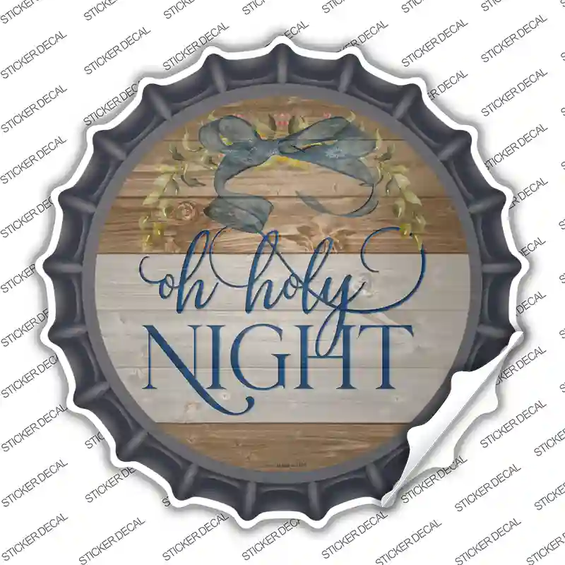 Oh Holy Night Bow Wreath Novelty Bottle Cap Sticker Decal