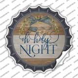 Oh Holy Night Bow Wreath Novelty Bottle Cap Sticker Decal