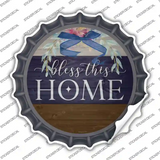 Bless This Home Bow Wreath Novelty Bottle Cap Sticker Decal