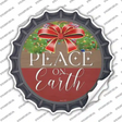 Peace On Earth Bow Wreath Novelty Bottle Cap Sticker Decal