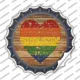Distressed Heart Rainbow Novelty Bottle Cap Sticker Decal