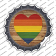Heart Rainbow Novelty Bottle Cap Sticker Decal
