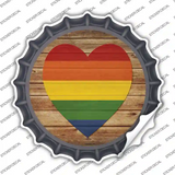 Heart Rainbow Novelty Bottle Cap Sticker Decal
