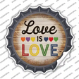 Love Is Love Rainbow Novelty Bottle Cap Sticker Decal