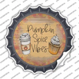 Pumpkin Spice Vibes Novelty Bottle Cap Sticker Decal