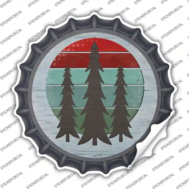 Three Trees Novelty Bottle Cap Sticker Decal