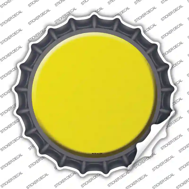 Yellow Novelty Bottle Cap Sticker Decal