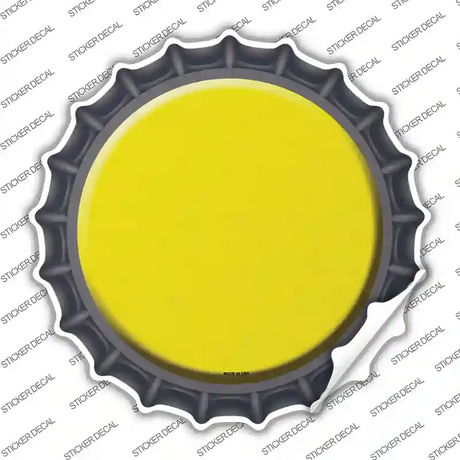 Yellow Novelty Bottle Cap Sticker Decal