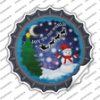 Joy to the World Snowman Novelty Bottle Cap Sticker Decal