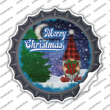 Merry Christmas Gnome Novelty Bottle Cap Sticker Decal
