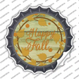 Happy Fall with Leaves Novelty Bottle Cap Sticker Decal