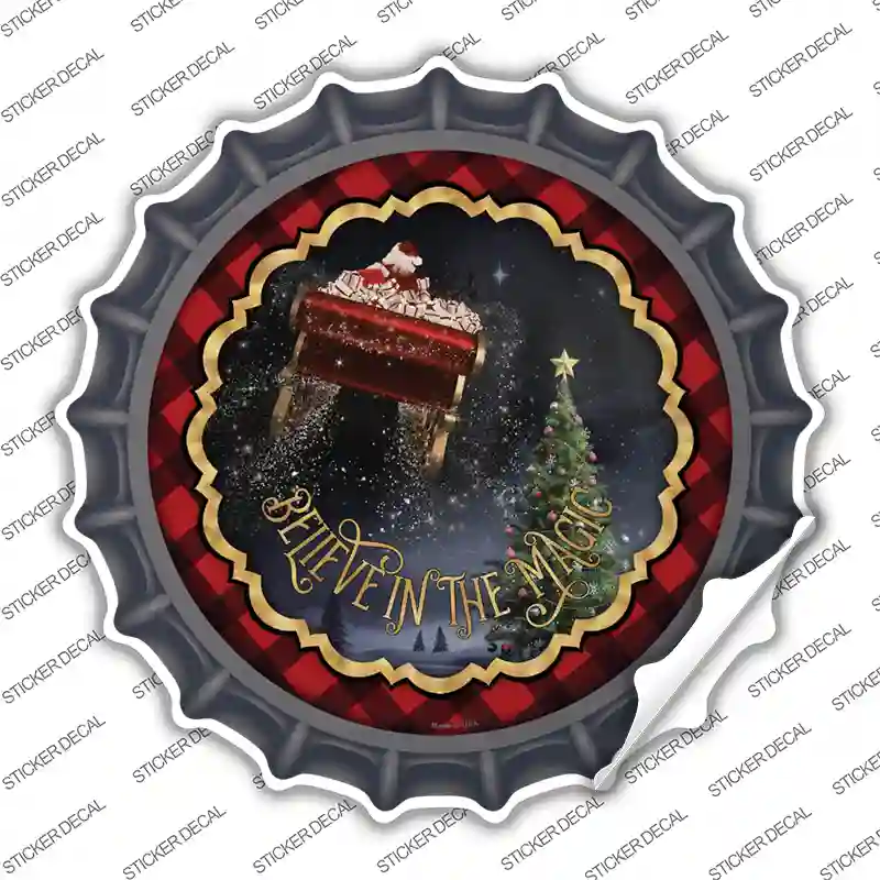 Believe in Magic Santa Novelty Bottle Cap Sticker Decal