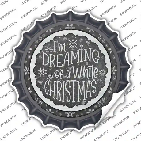 Dreaming of a White Christmas Novelty Bottle Cap Sticker Decal