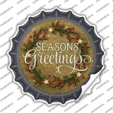 Seasons Greetings Glitter Novelty Bottle Cap Sticker Decal