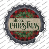 Merry Christmas Red Novelty Bottle Cap Sticker Decal