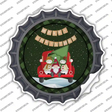 Merry Christmas Truck Novelty Bottle Cap Sticker Decal
