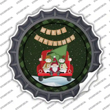 Merry Christmas Truck Novelty Bottle Cap Sticker Decal