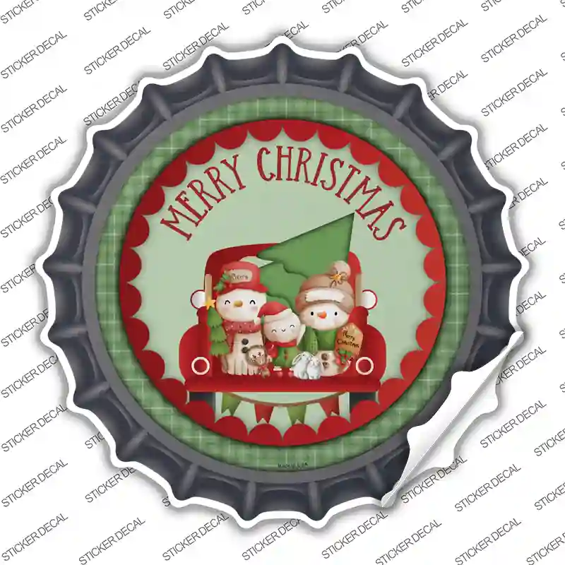 Merry Christmas Family Novelty Bottle Cap Sticker Decal