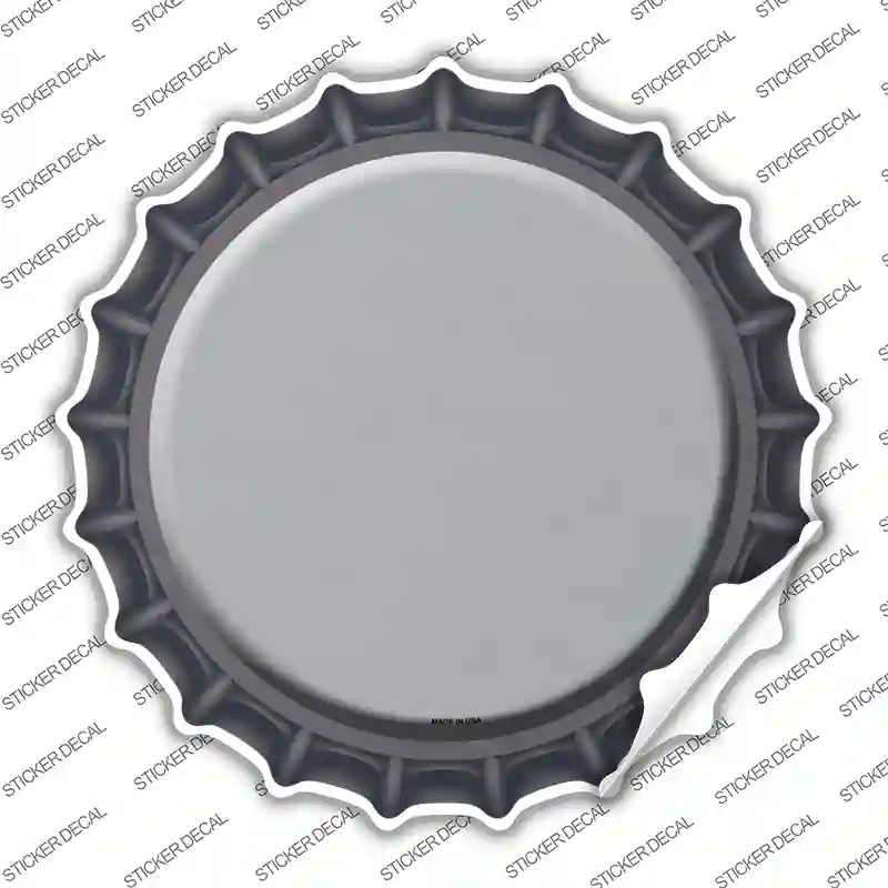 Gray Novelty Bottle Cap Sticker Decal