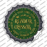 Reindeer Crossing Green Novelty Bottle Cap Sticker Decal