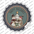 Happy Holidays Snowman Novelty Bottle Cap Sticker Decal