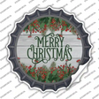 Merry Christmas Green Novelty Bottle Cap Sticker Decal