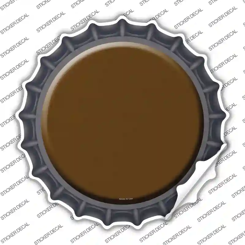Brown Novelty Bottle Cap Sticker Decal