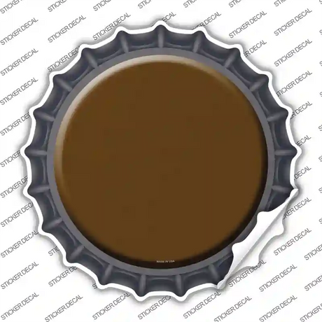 Brown Novelty Bottle Cap Sticker Decal