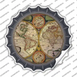 World Hemispheres Map Novelty Bottle Cap Sticker Decal