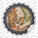 Denmark Map Novelty Bottle Cap Sticker Decal