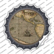Pacific Ocean Map Novelty Bottle Cap Sticker Decal