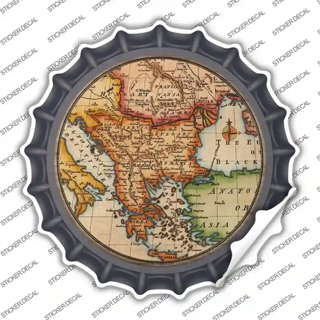 Former Yugoslavia Map Novelty Bottle Cap Sticker Decal