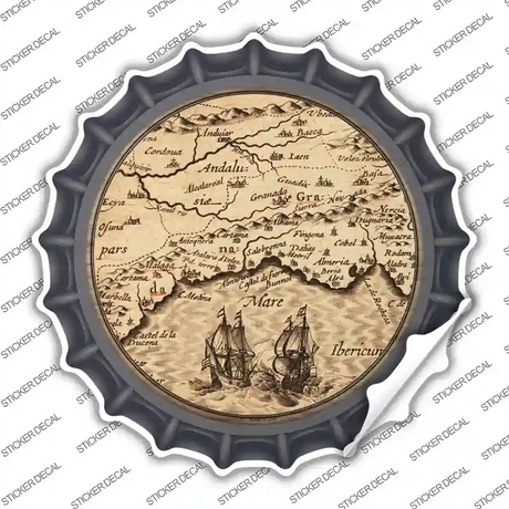 Southern Spain Map Novelty Bottle Cap Sticker Decal