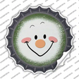 Dark Green Snowman Face Novelty Bottle Cap Sticker Decal