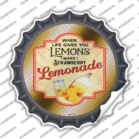 Make Strawberry Lemonade Gold Novelty Bottle Cap Sticker Decal