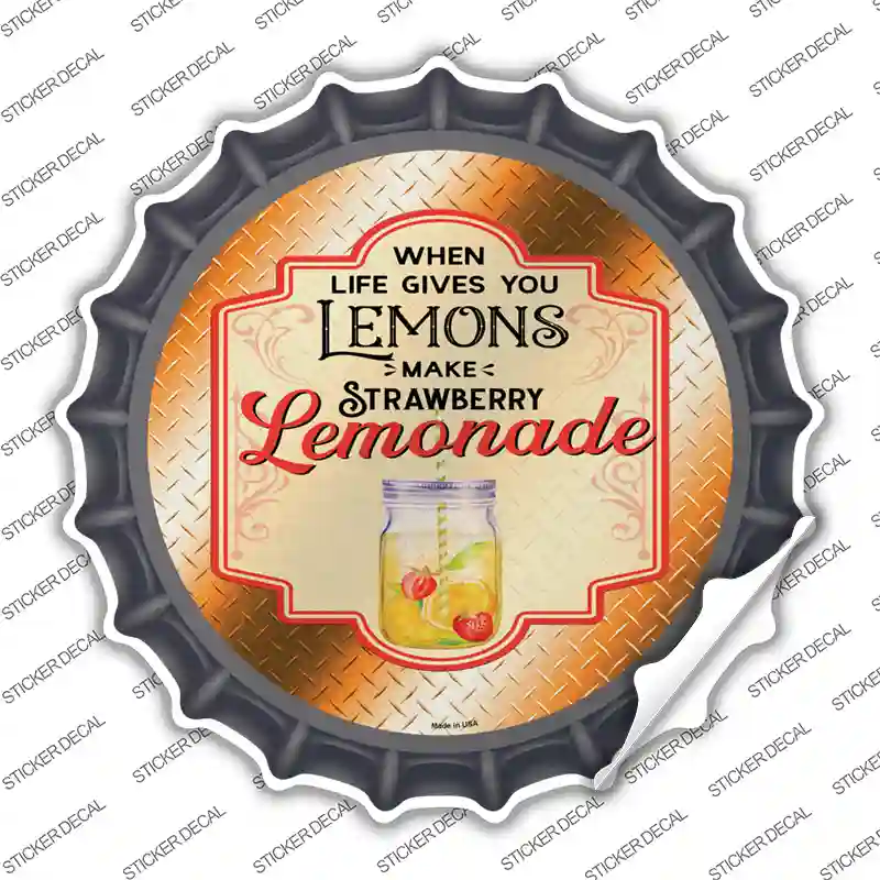 Make Strawberry Lemonade Orange Novelty Bottle Cap Sticker Decal
