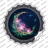 Moon and Flowers Novelty Bottle Cap Sticker Decal
